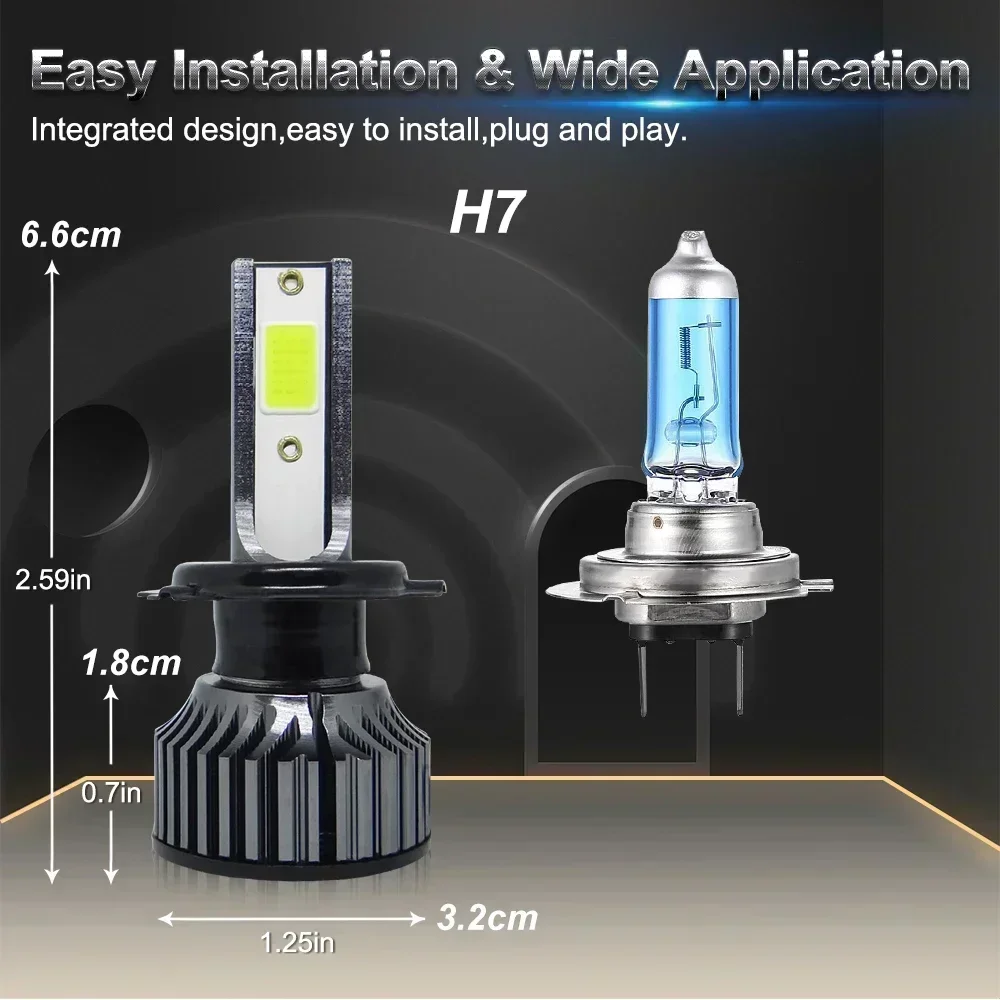 P1Car LED Headlight H4 H7 H1 H – обзор и цена Actinic Blue Led