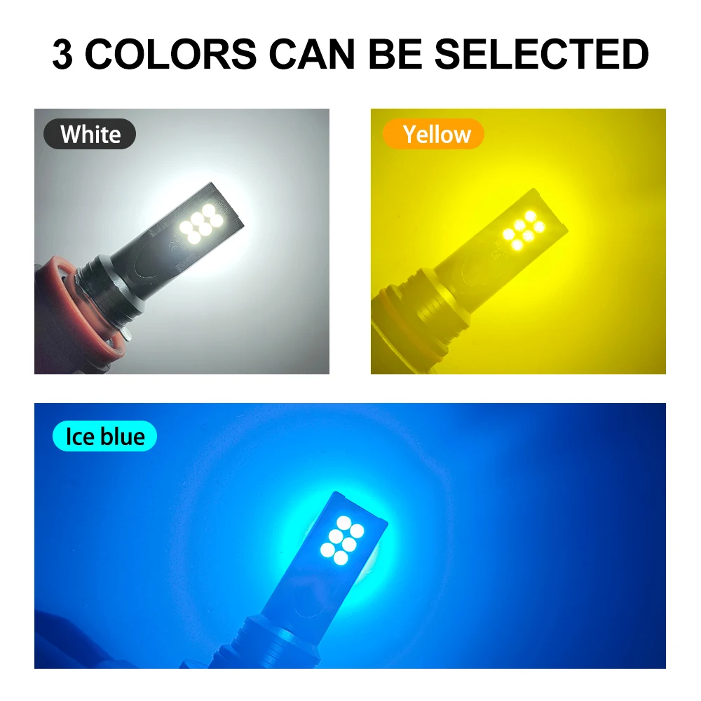 2Pcs H8 H11 LED Bulb 9005 HB3  – обзор и цена Actinic Blue Led