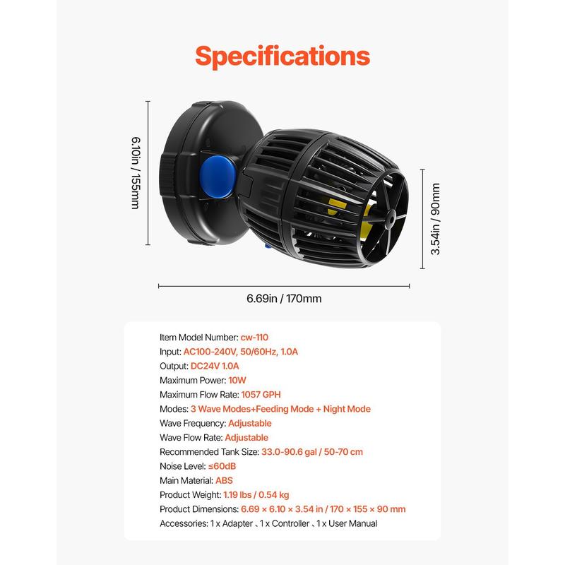 Aquarium Wave Maker, 10W, 1057 – обзор и цена Powerhead Wave Maker