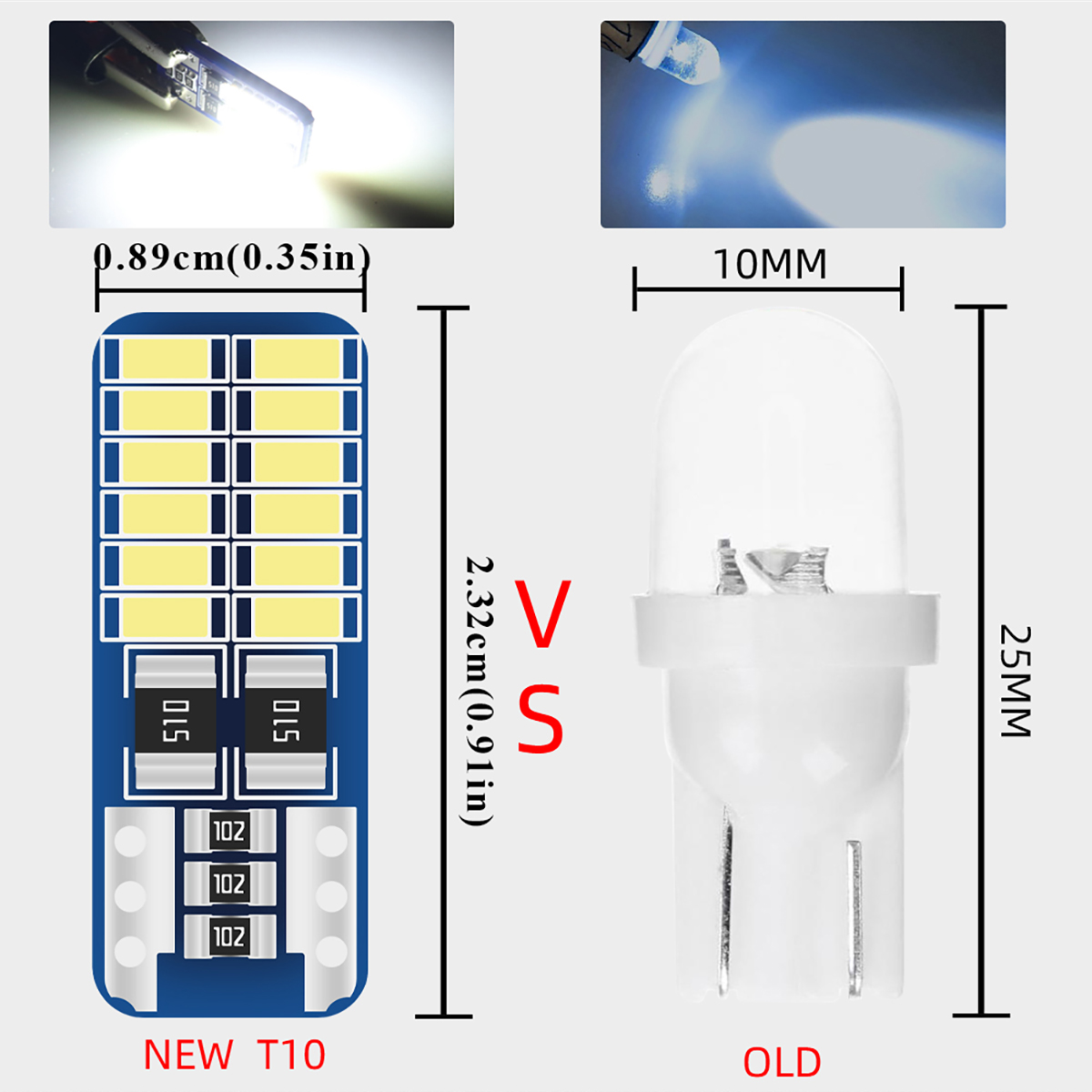2/6/10/20PCS T10 W5W LED Car I – обзор и цена Actinic Blue Led