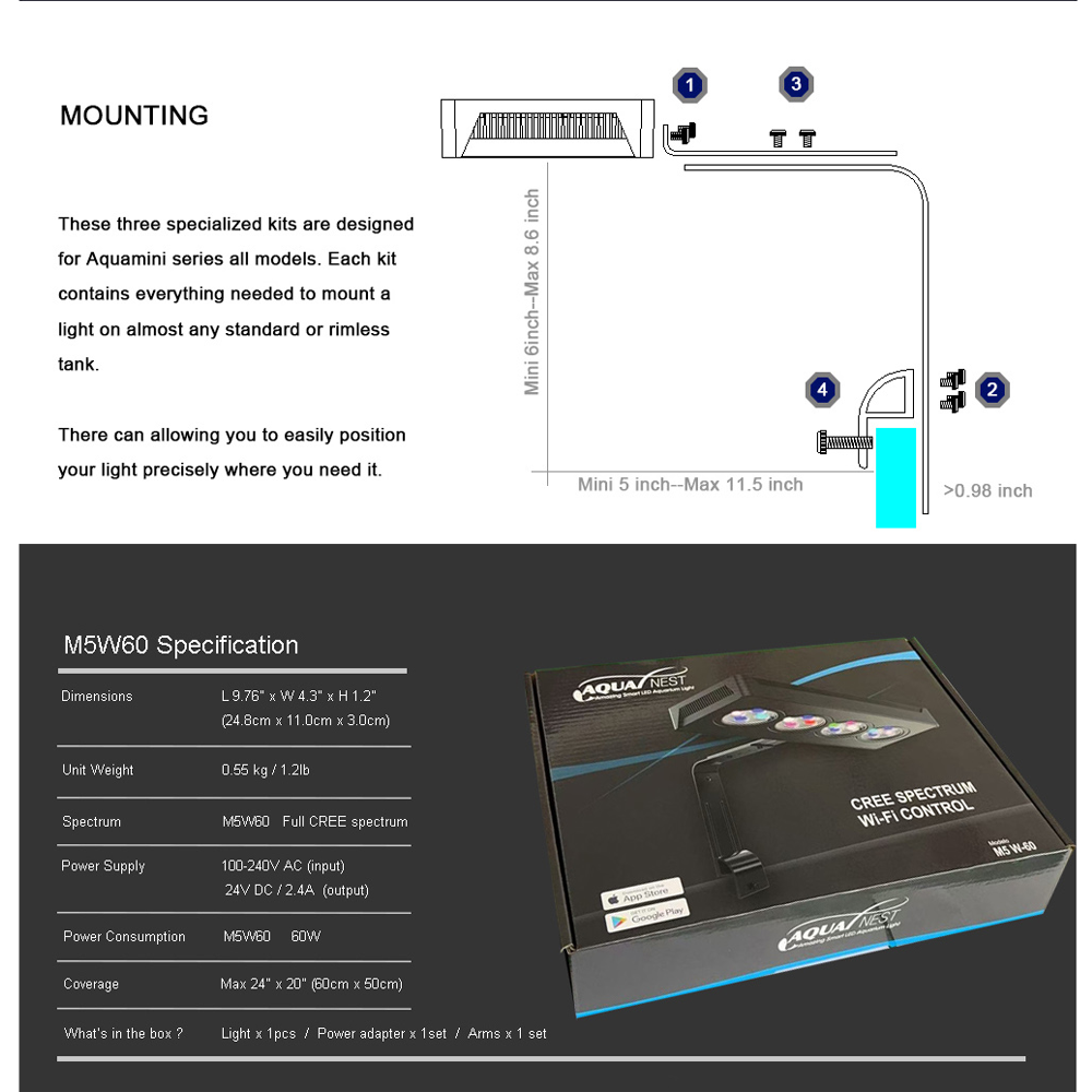 AQUANEST LED Aquarium Light T3 – обзор и цена Marine Aquarium Temperature