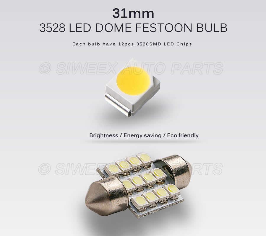 31mm 3528 1210 SMD 12 LED Car  – обзор и цена Actinic Blue Led