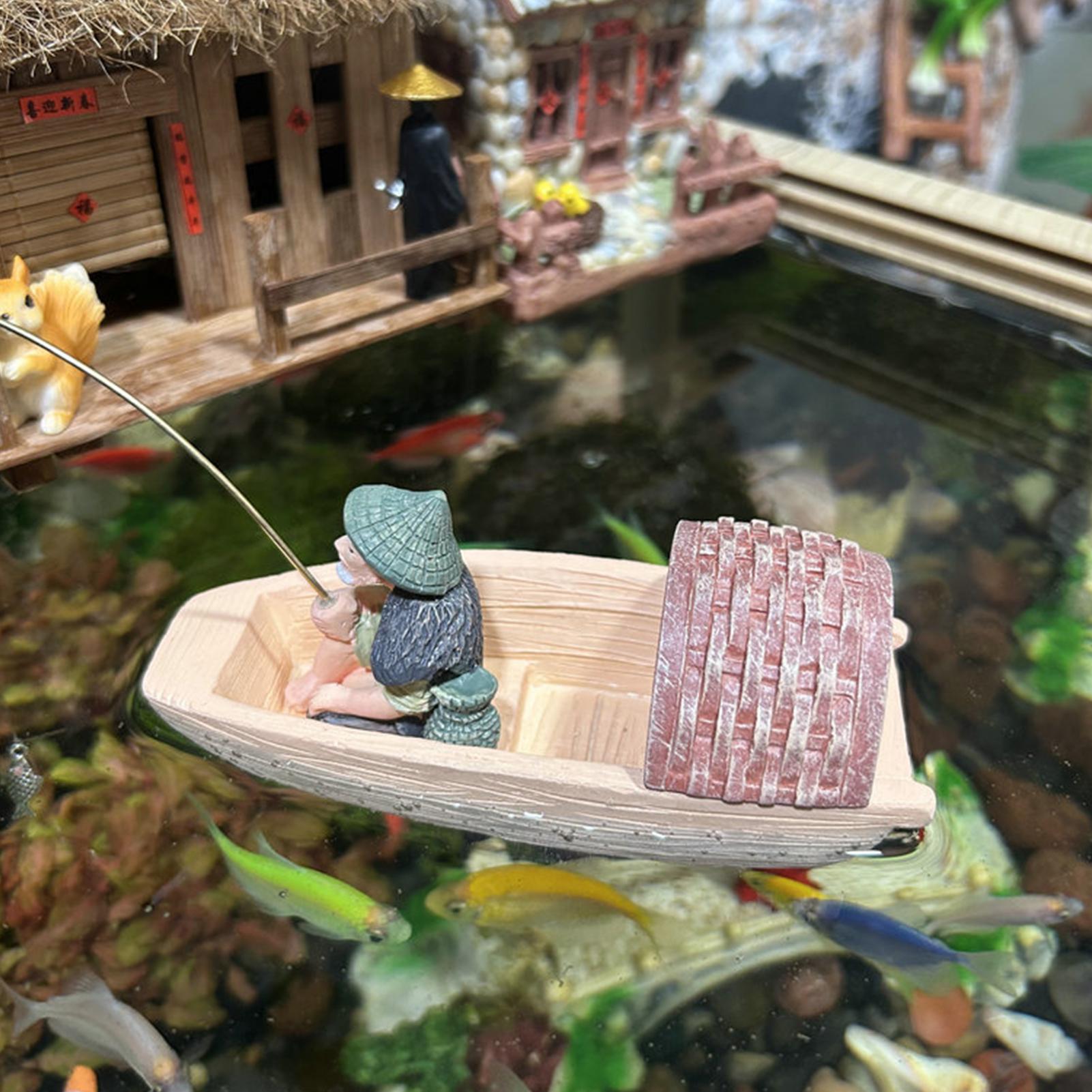 Resin Floating Fisherman Boat  – обзор и цена Aquarium Innovative Marine
