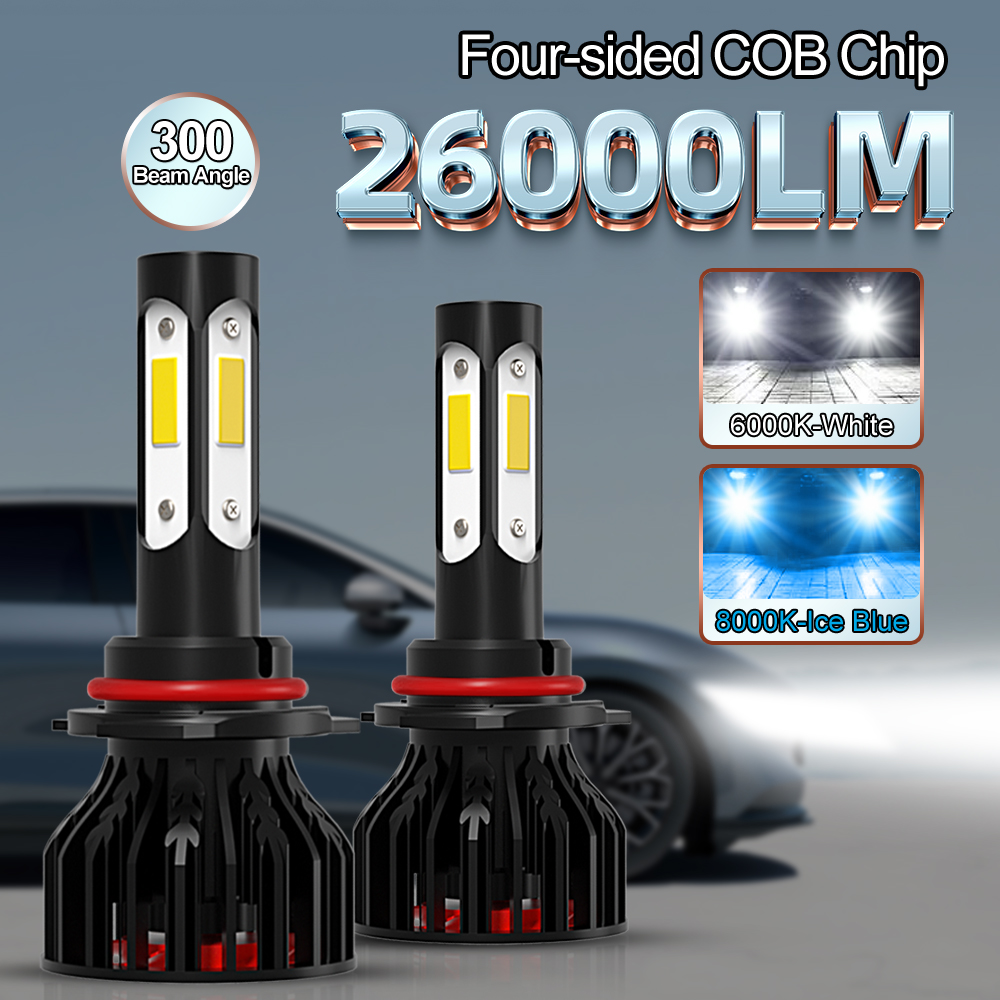 2pcs New 4 Sides 9005/HB3 9006 – обзор и цена Actinic Blue Led