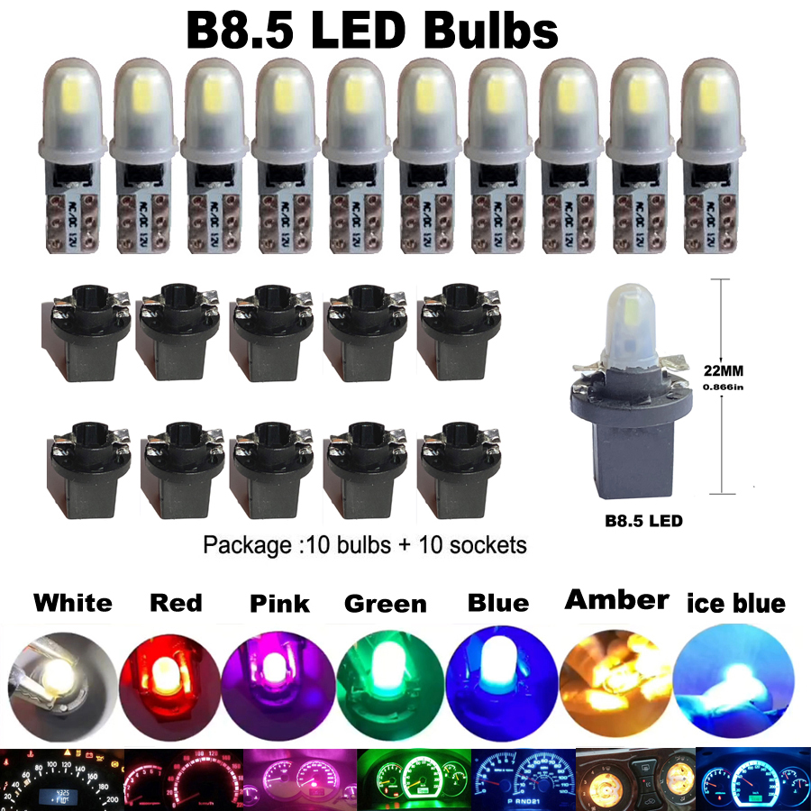 10pcs T5 PC74 B8.5 LED Canbus  – обзор и цена Actinic Blue Led