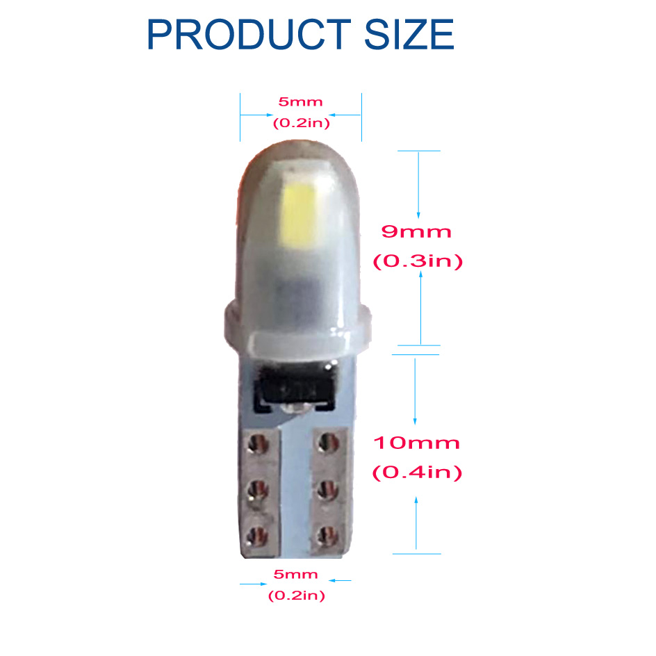 10pcs T5 PC74 B8.5 LED Canbus  – обзор и цена Actinic Blue Led
