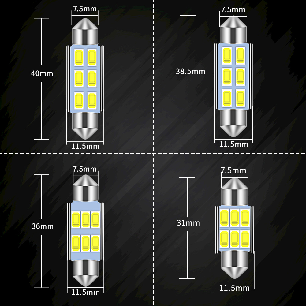 4Pcs C5w Led bulb CANBUS Festo – обзор и цена Actinic Blue Led